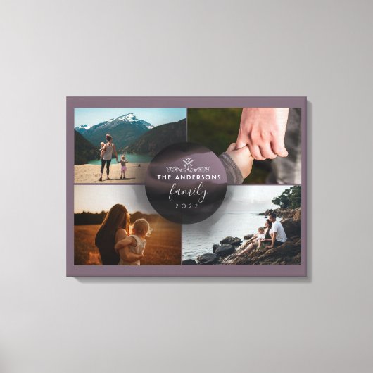 シックなMauve装飾品4枚コラージュ キャンバスプリント (正面)