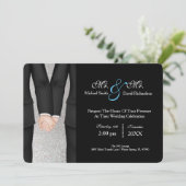 シックなmr.ツキセドカップル結婚お祝い 招待状 (スタンド正面)