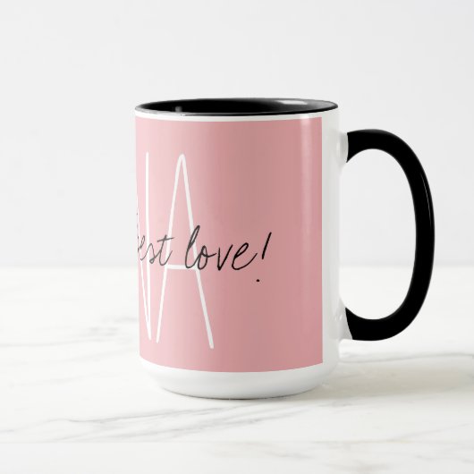 シックなMUG_は"ナナ最も最高のな愛" _PINK与えます マグカップ (右)