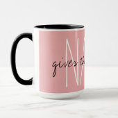 シックなMUG_は"ナナ最も最高のな愛" _PINK与えます マグカップ (左)