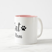 シックなMUG_ CATのお母さん ツートーンマグカップ (正面右)