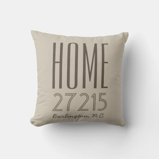 シックなPILLOW_HOME/ZIPCODE/STATE クッション (正面)