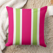 シックなPILLOW_PRETTY 561の熱いPINK/60緑のストライプ クッション (ブランケット)