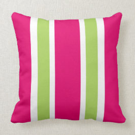 シックなPILLOW_PRETTY 561の熱いPINK/60緑のストライプ クッション