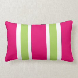 シックなPILLOW_PRETTY 561の熱いPINK/60緑のストライプ ランバークッション