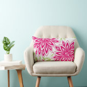 シックなPILLOW_PRETTY 561熱いPINK/GREENの花柄 ランバークッション (椅子)
