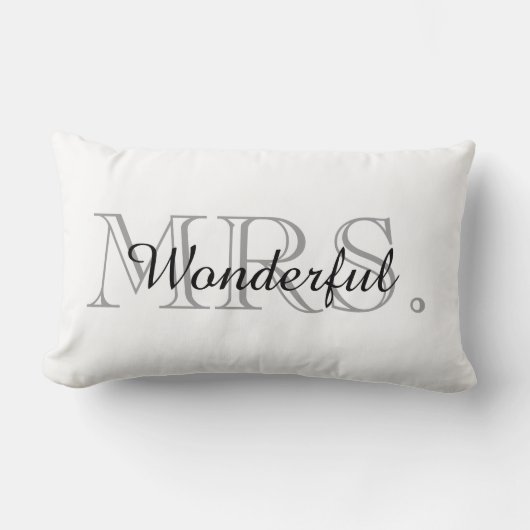 シックなPILLOW_ " WONDERFUL夫人" ランバークッション (正面)
