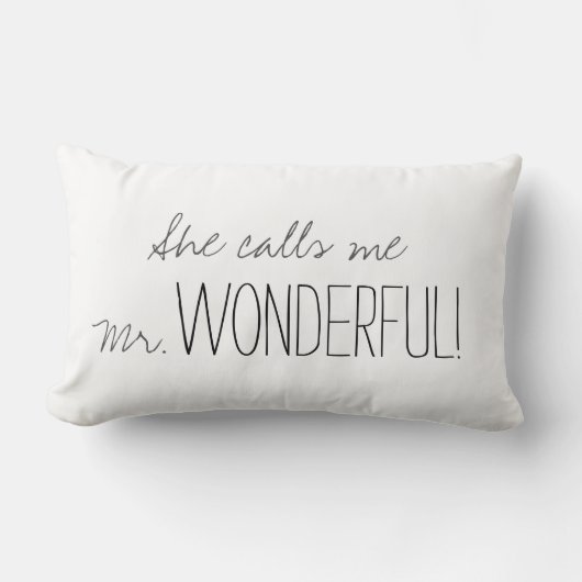 シックなPILLOW_ " WONDERFUL氏" ランバークッション (正面)