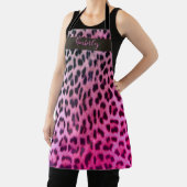 シックなPink Leopard印刷スクリプト名 エプロン (インサイチュ)