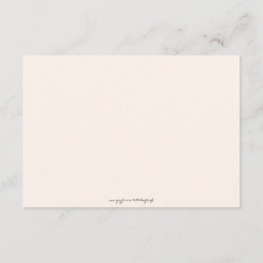 シックなPram女の子ベビーシャワーレジストリ挿入カード エンクロージャーカード (裏面)