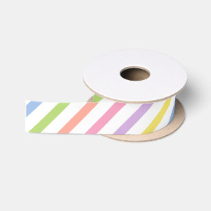 シックなRIBBON_FUNのパステルのストライプ サテンリボン