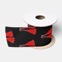 シックなRIBBON_RED TASSELS-DIY色 サテンリボン