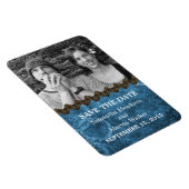 シックなSteampunk写真Save the Date Magnet, Blue マグネット (右側)