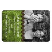 シックなSteampunk写真Save the Date Magnet, Green マグネット (横)