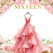 シックなSweet sixteen背景赤面バルーン輝き タペストリー