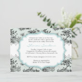 シックなTOILEのベビーシャワーの招待状-青 招待状 (スタンド正面)