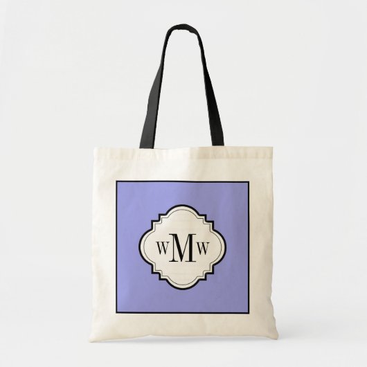 シックなTOTE_PERIWINKLE/WHITE/BLACK トートバッグ (正面)
