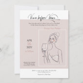シックな'Vino before vows'ワインのテイスティングブライダルシャワー 招待状 (正面)