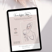 シックな'Vino before vows'ワインのテイスティングブライダルシャワー 招待状