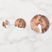 シックなVino Before Vows Burgundyフォトイニシャル コンフェッティ (裏面)