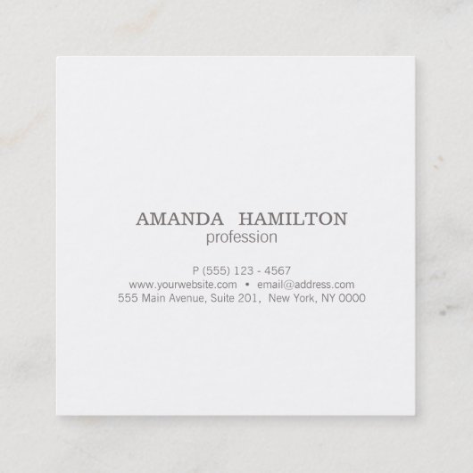 シックの洗練されたバラ金ゴールド六角プロフェッショナル スクエア名刺 (裏面)