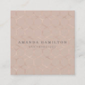 シックの洗練されたバラ金ゴールド六角プロフェッショナル スクエア名刺 (正面)