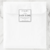 シックはっきりしたな黒モダン白バスボムラベル スクエアシール (バッグ)