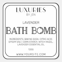 シックはっきりしたな黒モダン白バスボムラベル