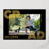 シックはっきりしたなGRADフォトフォイル卒業発表 箔招待状 (正面)