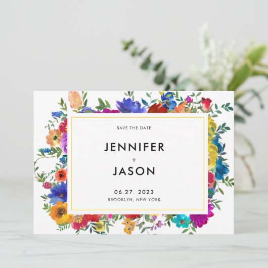 シックはっきりしたカラーバラと牡丹結婚ズ セーブザデート (スタンド正面)