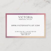 シックはっきりしたバックグラウンド上のグラデーションタイポグラフィ 名刺 (裏面)