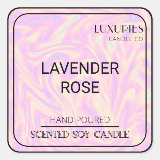 シックはっきりしたピモダンックソイキャンドルラベル スクエアシール (正面)