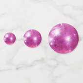 シックはっきりしたピンクグリッターレトロディスコボール結婚ズ コンフェッティ (裏面)