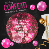 シックはっきりしたピンクグリッターレトロディスコボール結婚ズ ペーパープレート