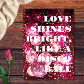 シックはっきりしたピンクグリッターレトロディスコボール結婚ズ 招待状