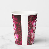 シックはっきりしたピンクグリッターレトロディスコボール結婚ズ 紙コップ (右)