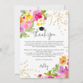 シックはっきりしたボホグリッター水彩卒業 サンキューカード (正面)