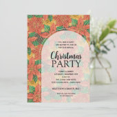 シックはっきりしたポインセティアスクリスマスパーティの招待状 (スタンド正面)