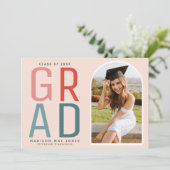 シックはっきりしたモダンフォト卒業パーティー招待状 招待状 (スタンド正面)