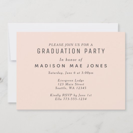 シックはっきりしたモダンフォト卒業パーティー招待状 招待状 (裏面)