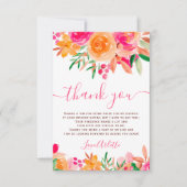 シックはっきりした秋フローラ水カラーブライダルシャワー サンキューカード (正面)