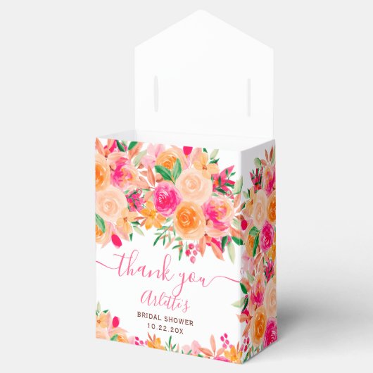 シックはっきりした秋フローラ水カラーブライダルシャワー フェイバーボックス (オープン)