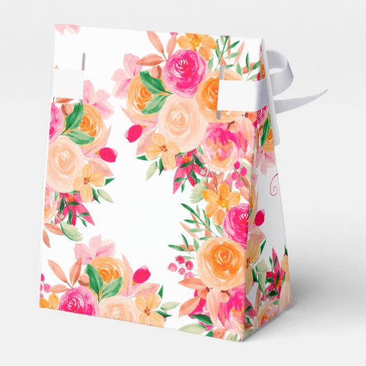 シックはっきりした秋フローラ水カラーブライダルシャワー フェイバーボックス (裏面サイド)