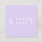 シックはっきりした薄紫ラベンダービジネスギフト証明書 割引カード (正面)