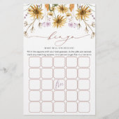 シックひまわりフローラブライダルビンゴゲームカード (正面)