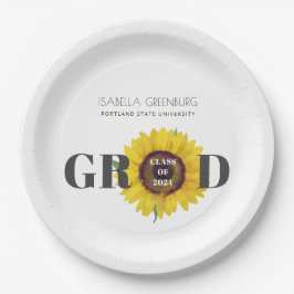 シックひまわり卒業パーティー ペーパープレート