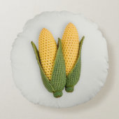 シックよくはしゃぐおばあちゃんのガーデンクロシェモダンートコーン ラウンドクッション (正面)