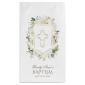 シックアイボリーウォーターカラーフローラガール《キリスト教》洗礼式や命名式 スモールペーパーバッグ (裏面)