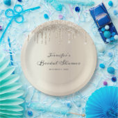 シックアイボリーグリッタードライバースクリプトブライダルシャワー ペーパープレート (パーティー)