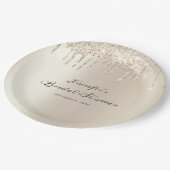 シックアイボリーグリッタードライバースクリプトブライダルシャワー ペーパープレート (アングル)